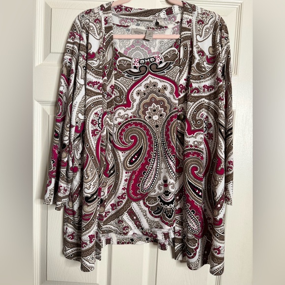 Tops - Easywear Cardigan and sleeveless top - set of 2. Petit fit. Fits sizes 16w-18w